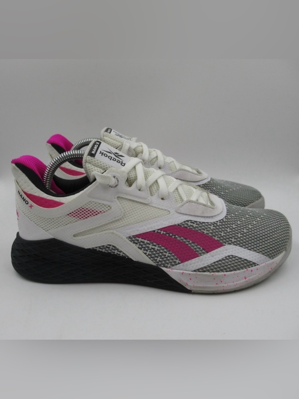 Reebok Women's White, Gray & Pink Training Sneakers - Size 10.5